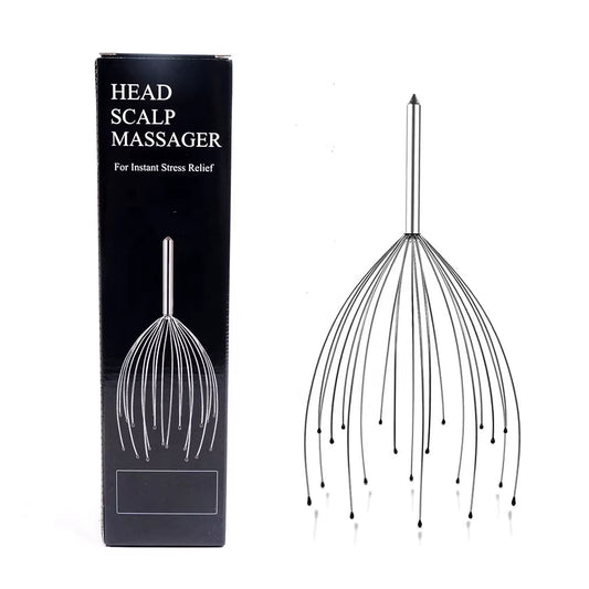 Color Box 20Claws Head Massager Octopus Relax Hair Scalp Head Scratcher Manual Massager Tool Metal Head Massager