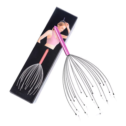 Color Box 20Claws Head Massager Octopus Relax Hair Scalp Head Scratcher Manual Massager Tool Metal Head Massager