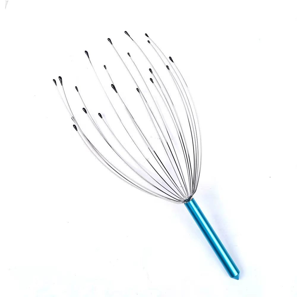 Color Box 20Claws Head Massager Octopus Relax Hair Scalp Head Scratcher Manual Massager Tool Metal Head Massager