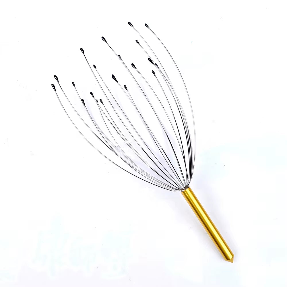 Color Box 20Claws Head Massager Octopus Relax Hair Scalp Head Scratcher Manual Massager Tool Metal Head Massager