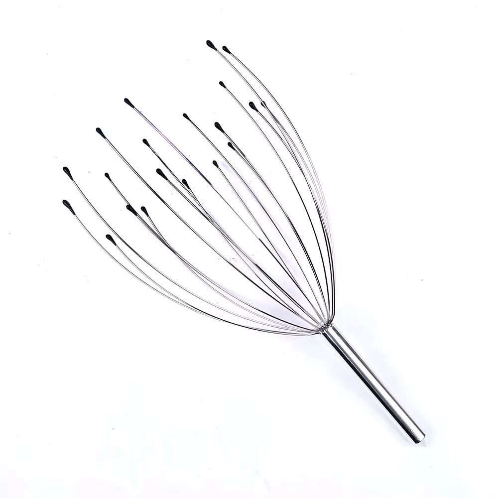Color Box 20Claws Head Massager Octopus Relax Hair Scalp Head Scratcher Manual Massager Tool Metal Head Massager